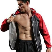 Red Plume Sauna Sweat Jacket for Men Outdoor Sports Hoodies Men’s Fitness Zipper Sweat Long Sleeve Jacket