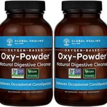 Global Healing Center Oxy-Powder Colon Cleanse Detox – Oxygen Based Safe and Natural Intestinal Cleanser, 120 Count (Pack of two)