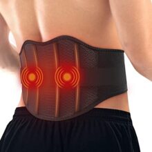 DOMAS Ab Belt, TENS Massage Belt with Back Brace, Lower Back Massager with Heat and 6 Massager Modes, Relieves Back Pain from Sciatica, Long-Term Sedentary, Heavy-Duty Work, Fits 29”-38” Waist