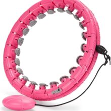 VTANMS Smart Weighted Hula Hoop, 3-in-1 Quick Weight Loss Fitness Massage, Larger Waist Size Range for More Users, Safe Gravity Ball, Adjustable Exercise Hoops with 24 Detachable Knots (33"-46")