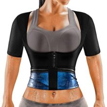 MATKAO Sauna Suit for Women Weight Loss Sauna Shirt for Women Sweat Suit Waist Trainer Vest Fitness Body Shaper Zipper