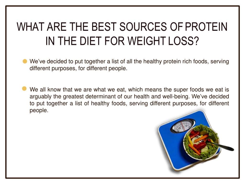 What is the position of protein in weight reduction?